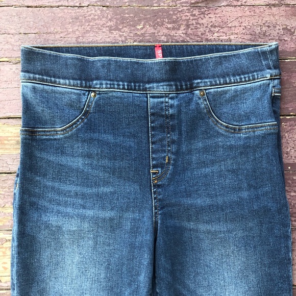 Spanx Distressed Ankle Skinny Jeans Released Hem Pull On High Rise M - Picture 4 of 16